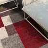 World Rug Gallery Contemporary Modern Geometric Boxes Design Non-Slip Area Rug 2' x 3' Red 506RED2X3